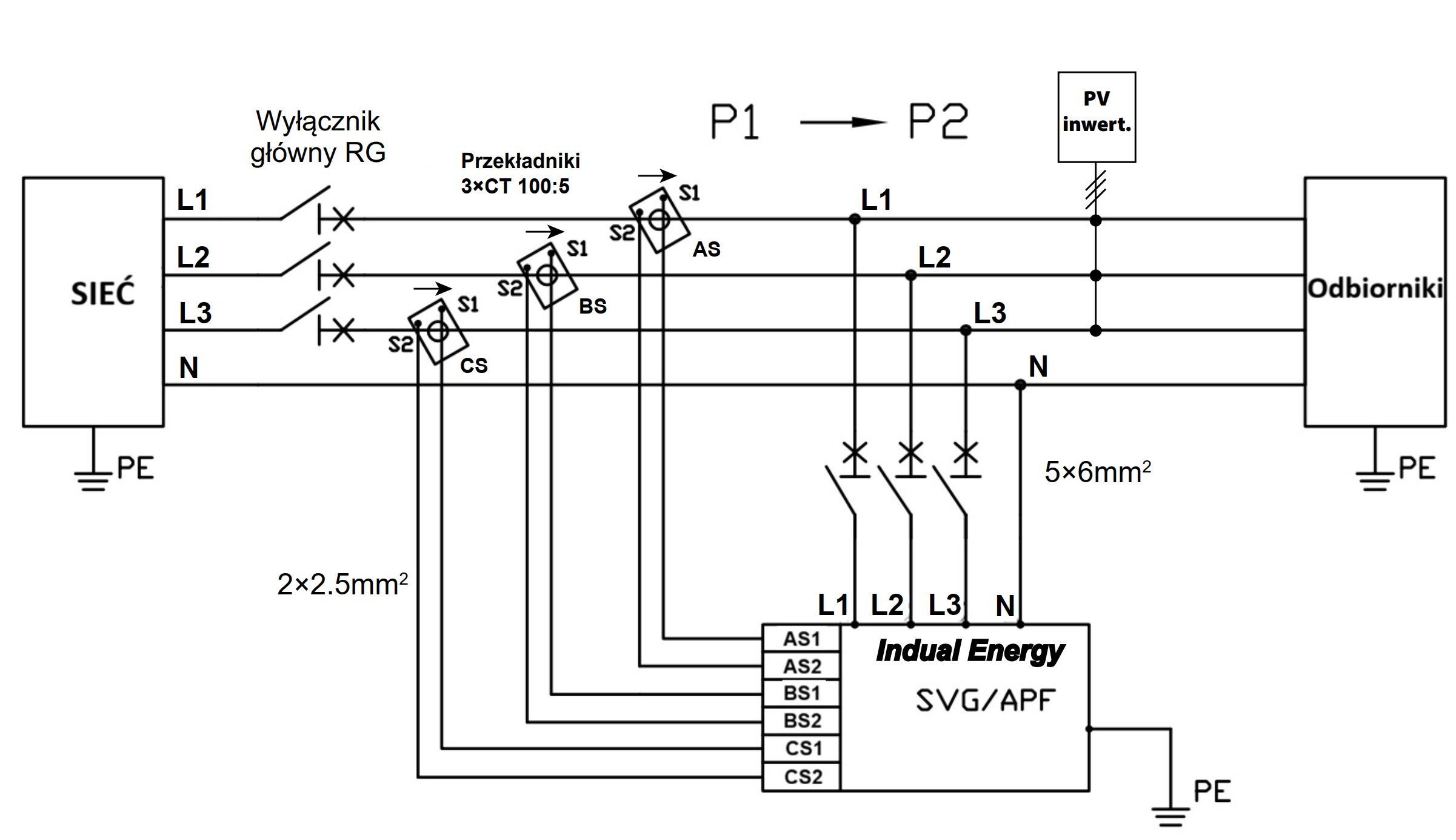 schemat elektryczny kompensator indual energy